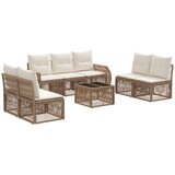 vidaXL Vrtna sedežna garnitura 8 pcs Bež in smetanasto bela poli ratan, (5000271293) | Shoptok.si