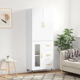  Visoka komoda sjajna bijela 69,5x34x180 cm konstruirano drvo | shoptok.hr