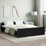 Maison Chic Posteljni okvir - Dvoposteljna postelja - Zakonska postelja z vzglavjem in vznožjem črn 140x200 cm-J16180, (21760952) | Shoptok.si