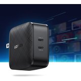 Ugreen Zidni punjač (70867) - 2x USB-C, PD, GaN 66W, 3.3A - crni | Eponuda.ba