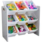 Kinder Home etagerka za igračke s 9 kutija za pohranu, bijela, JWTR-3006 | shoptok.hr