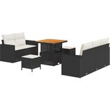  Sjedeća garnitura za vrt 8 kom. 5-Broj sjedala Crna i Krema 80 x 80 x 71 cm | shoptok.hr