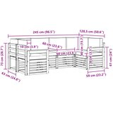  Set vanjskih sofa 5 pcs Bijela i Krem 245 x 128,5 x 73 cm | shoptok.hr