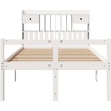 vidaXL Krevet s regalom z knjige bez madraca bijeli 135x190cm borovina | shoptok.hr