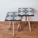 Hanah home 2Shp40 - Navy Blue Navy BlueWhiteCream Nesting Table (2 Pieces) | ePonuda.com