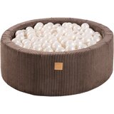 MeowBaby Okrogel bazen z žogicami Aesthetic bazen z žogicami 90x30 cm z 200 žogicami, velvet, Rjava : White Pearl, (21289260) | Shoptok.si