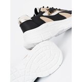 Shelvt Black and beige women's sneakers with a thick sole | shoptok.hr
