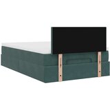 vidaXL Otomanski posteljni okvir z vzmetnico zelen 120x190 cm žamet, (21609684) | Shoptok.si