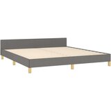  Posteljni okvir z vzglavjem temno siv 160x200 cm blago, (20903622) | Shoptok.si