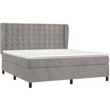  Box spring postelja z vzmetnico svetlo siva 180x200 cm žamet, (20791591) | Shoptok.si