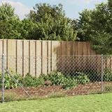vidaXL Žičana ograda s prirubnicom srebrna 0 8 x 10 m