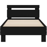  Okvir za krevet s uzglavljem crni 75x190 cm konstruirano drvo | Eponuda.com