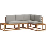  Set vanjskih sofa s jastukom 4 Komad Prirodna i svijetlo siva | shoptok.hr