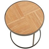 Premium Living set klubskih mizic can, črna kovina, bambus, 3-Delno | Shoptok.si