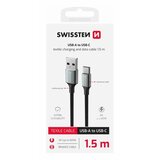 Swissten kabel USB/USB-C, TEXTILE II, 3A, 60W, 480 Mb/s, 1,5m crno-sivi | shoptok.hr