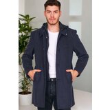 Dewberry PLT8335 MEN'S COAT-DARK PATTERNED NAVY BLUE Cene