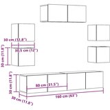  TV omara 7-delna stenski artisan hrast inženirski les, (21703825) | Shoptok.si