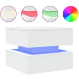Furnova Klubska mizica z LED lučkami bela 50x50x40 cm, (21913928) | Shoptok.si