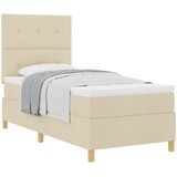  Krevet s opruga kutije s uzglavljem Krema 100 x 200 cm tkanina | shoptok.hr