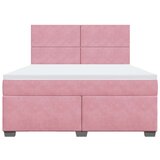 vidaXL Box spring postelja z vzmetnico roza 180x200 cm žamet | Shoptok.si