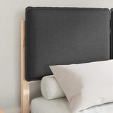 vidaXL Posteljni okvir z oblazinjenim vzglavjem z vzglavjem Temno siva, (5000104481) | Shoptok.si