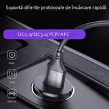 Yesido Avto polnilec (Y38) - USB, QC3.0, FCP, AFC, 20W, 4A - črn | Shoptok.si