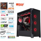 MEGA Računalnik TWR S11 R7-9800X3D/RTX4070 Super/32GB-DDR5/2TB-4.0/1050W/Brez OS/črna RGB + Estetski napajalni kabli [Rdeča / Črna], (22147460) | Shoptok.si