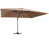  Konzolni vrtni suncobran LED sa stupom 400 x 300 cm smeđesivi | shoptok.hr