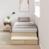 vidaXL Posteljni okvir za shranjevanje Sonoma hrast 90x200 cm | Shoptok.si