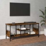 vidaXL TV omarica dimljeni hrast 100x35x45 cm inženirski les in železo | Shoptok.si