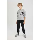 Defacto Boy Hooded Printed Sweatshirt Sweatpants 2 Piece Set