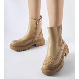 Gemre Dark beige ankle boots with stitching Castella | ePonuda.com