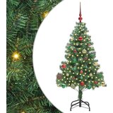 vidaXL Božično drevo med 150 LED z stojalom Zelena 150 cm PVC | Shoptok.si