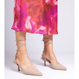 Gemre Palman brown fabric slingback stilettos | Shoptok.si