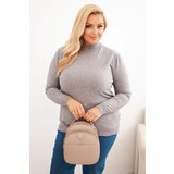 Kesi Włoski Women's Plus Size Viscose Sweater with Turtleneck gray | shoptok.hr