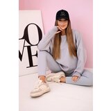 Kesi Włoski Set hoodie buttery fabric + ribbed trousers grey Cene
