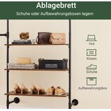 SoBuy STOJEČE OBEŠALO s tremi policami Črn 168x46x220cm Industrijski | Shoptok.si