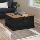  Škrinja za pohranu HALDEN crna 91x91x47 cm puno drvo bor | Eponuda.com