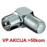 Gembird CON-FC-025/90 ** F female to IEC male elbow adaptor, Zinc Alloy min.25 pakovanje (23) | ePonuda.com