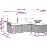  Sjedeća garnitura za vrt 4 pcs Crna i Tirkizna poliratan | shoptok.hr