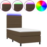  box spring s madracem LED tamnosmeđi 80 x 200 cm tkanina | shoptok.hr