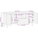 vidaXL TV ormar Crna i zlatna 105 x 33 x 46 cm masivno drvo manga | shoptok.hr