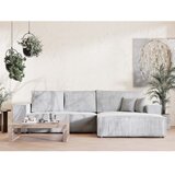 Maison de Rêve Svetlo siva raztegljiva/s prostorom za shranjevanje kotna sedežna garnitura iz šenilje (desni kot/z ležalnikom) Maze – | Shoptok.si