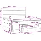  s oprugama i madracem crni 180x200 cm baršunasti | shoptok.hr