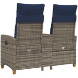  Rekreativna klupa s stolom Siva i tamnoplava 126 x 65 x 112 cm | shoptok.hr