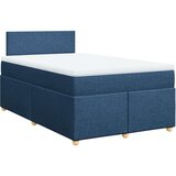 vidaXL Box spring postelja z vzmetnico modra 120x190 cm blago, (21310302) | Shoptok.si