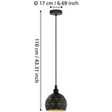 Eglo visilica roccaforte crna, 40 w, E14, 17 cm | shoptok.hr