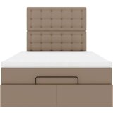 vidaXL Otomanski posteljni okvir z vzmetnico kapučino 120x200 cm, (21611407) | Shoptok.si