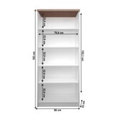 Kondela Visok regal, bel/hrast sonoma, TOPTY TIP 06 | Shoptok.si