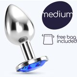 Crushious BIJOU ANAL JEWEL PLUG BLUE MEDIUM WITH FREE VELVETY BAG | Shoptok.si